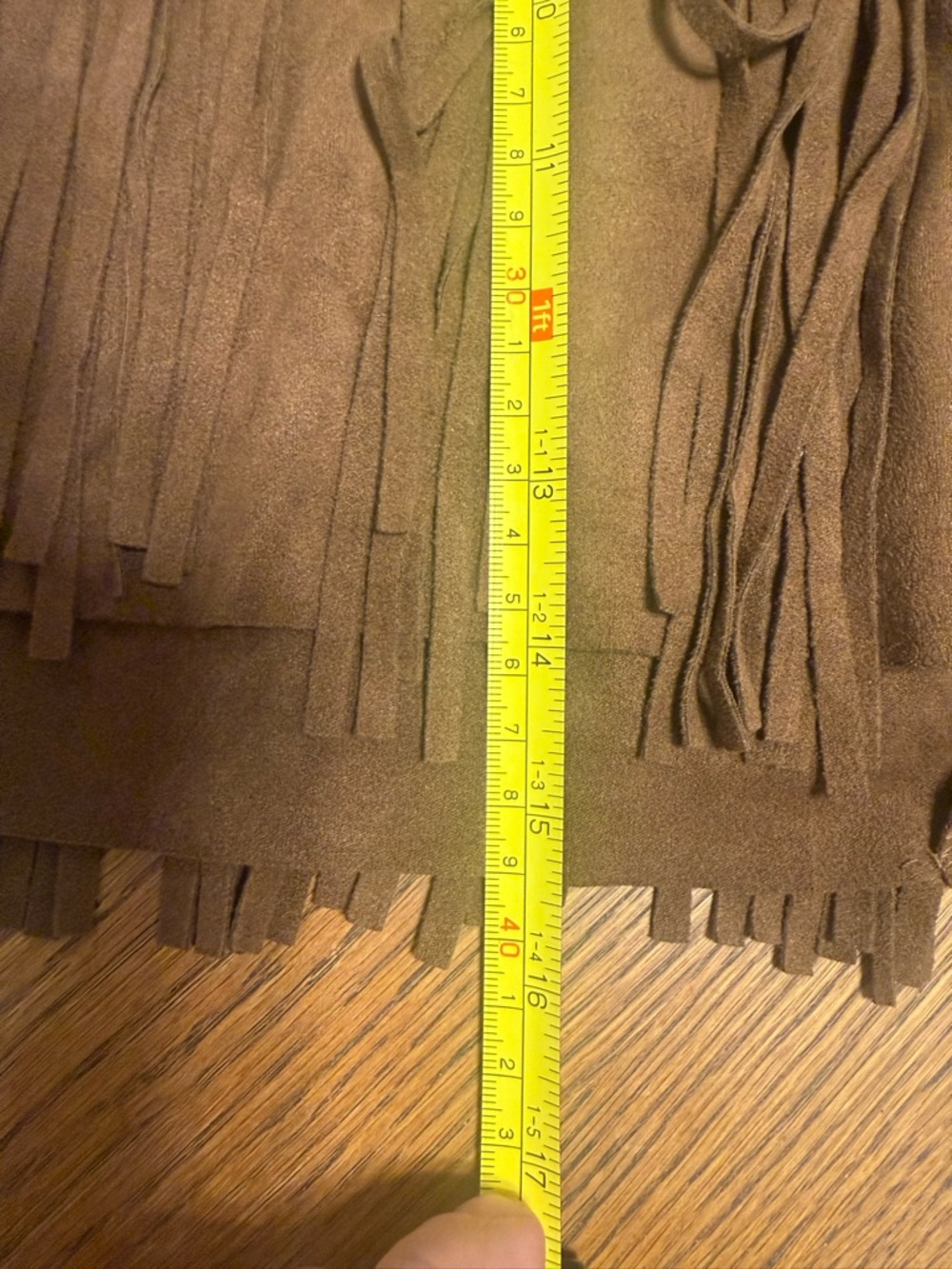 American Rag. Gently used size 15 fringe skirt. Waist 14 Length 22 - Picture 5 of 5